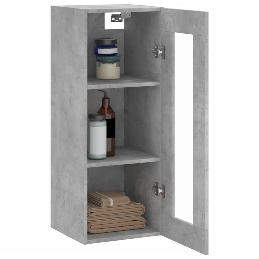Wall Mounted Cabinet Concrete Grey 34,5x34x90 cm