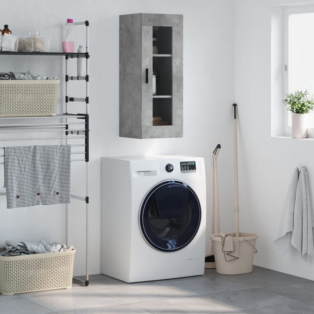 Wall Mounted Cabinet Concrete Grey 34,5x34x90 cm