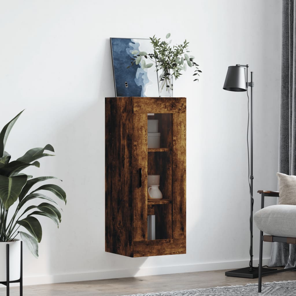 Wall Mounted Cabinet Smoked Oak 34,5x34x90 cm