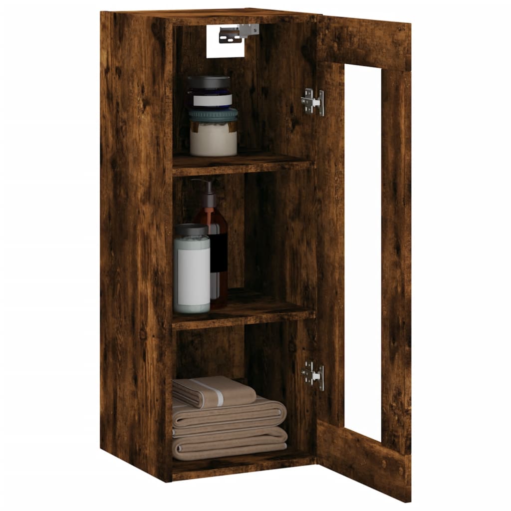 Wall Mounted Cabinet Smoked Oak 34,5x34x90 cm