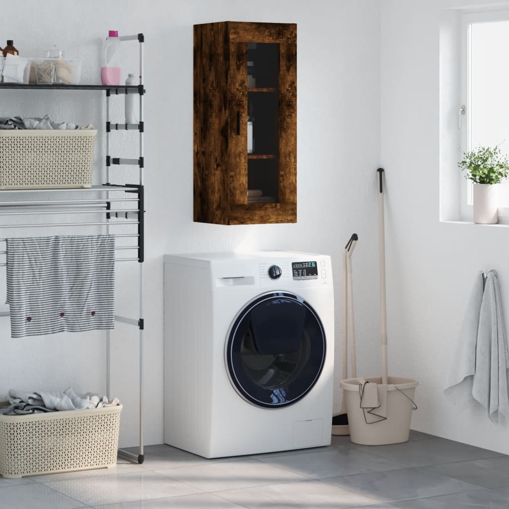Wall Mounted Cabinet Smoked Oak 34,5x34x90 cm