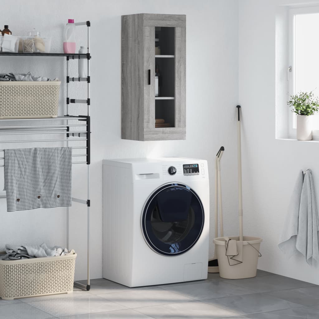 Wall Mounted Cabinet Grey Sonoma 34,5x34x90 cm