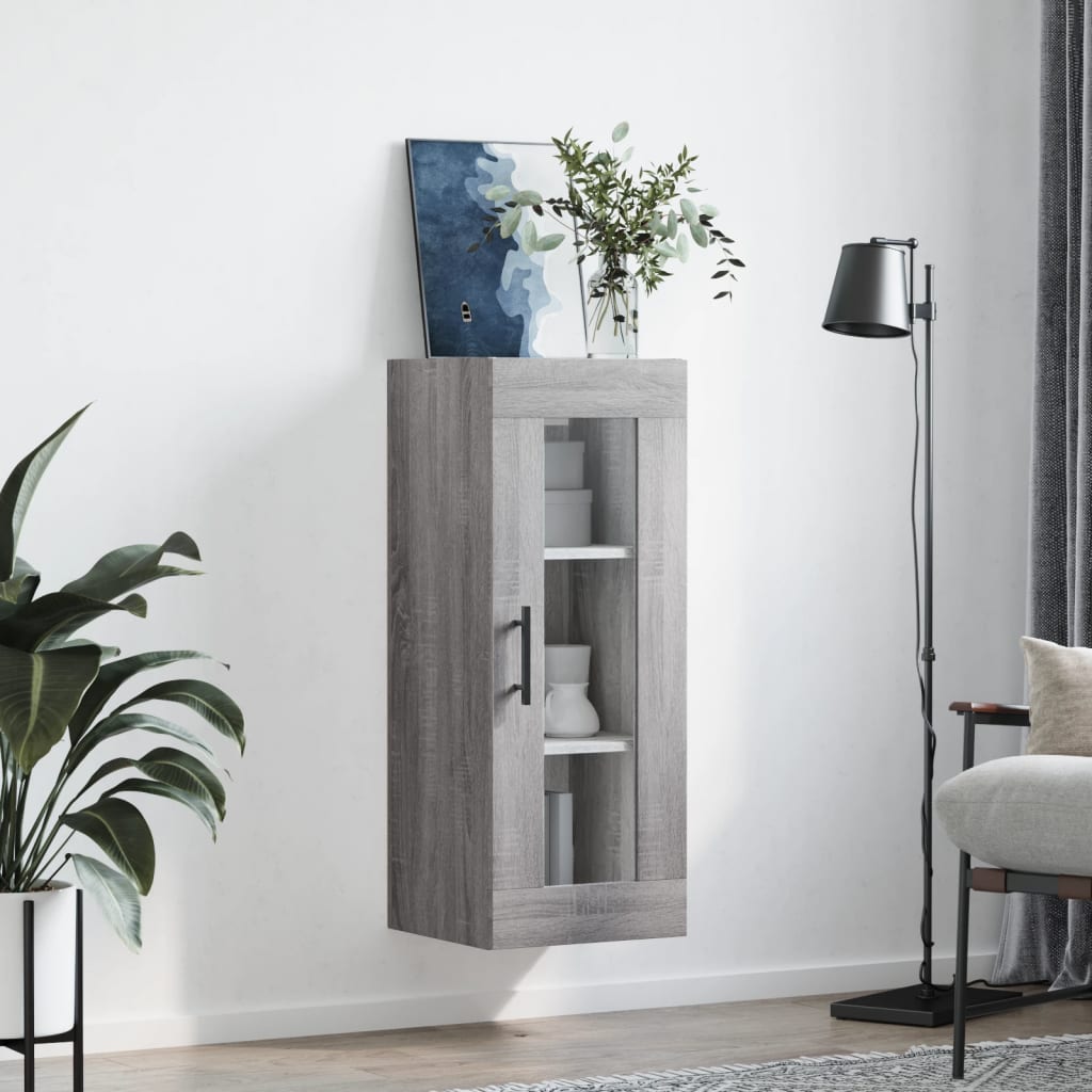 Wall Mounted Cabinet Grey Sonoma 34,5x34x90 cm