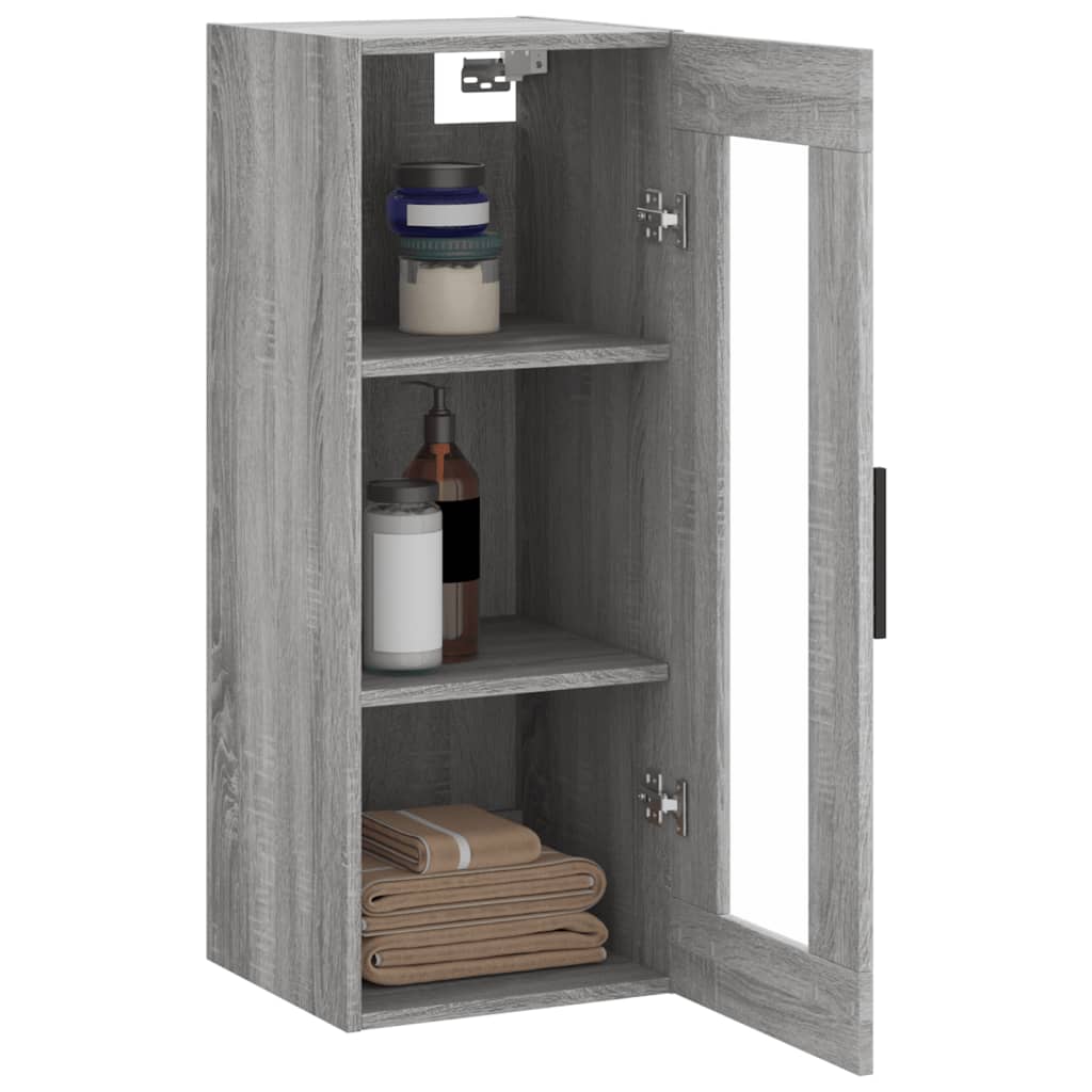Wall Mounted Cabinet Grey Sonoma 34,5x34x90 cm