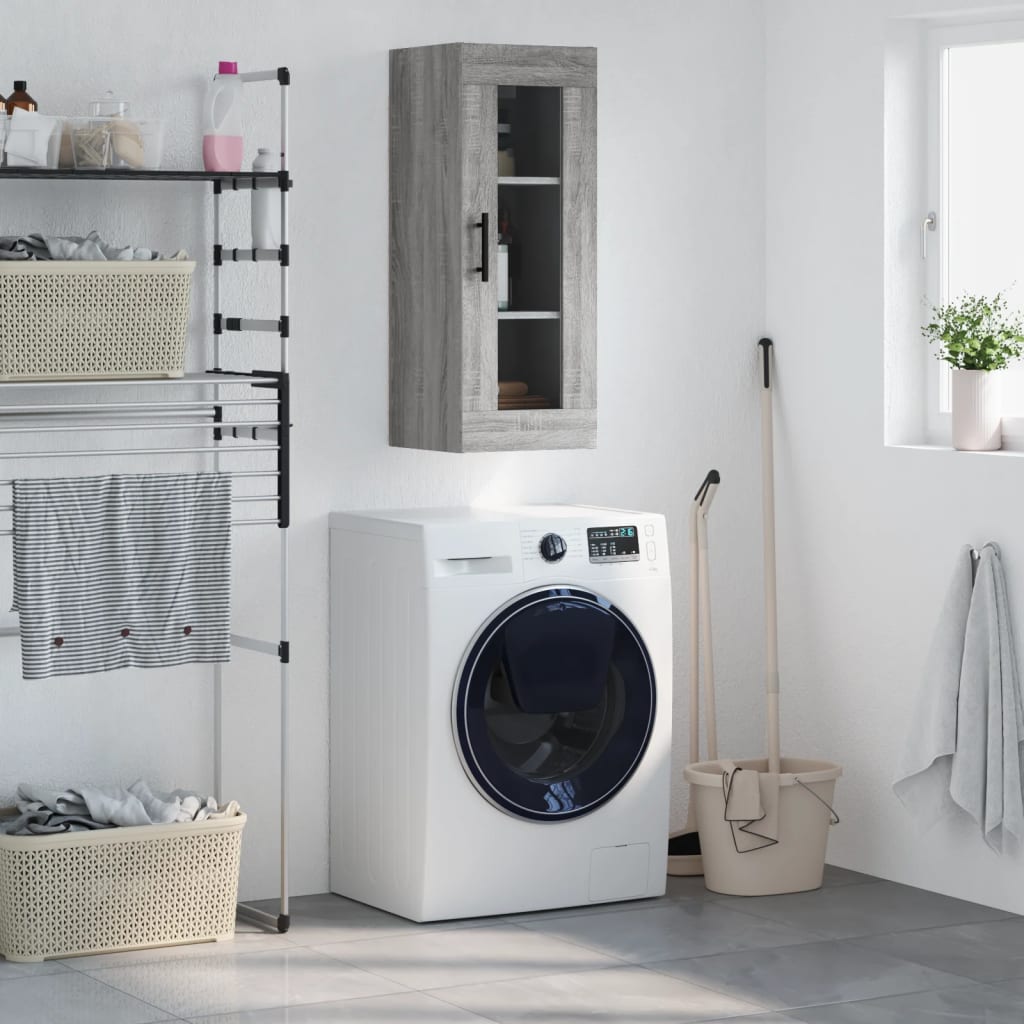 Wall Mounted Cabinet Grey Sonoma 34,5x34x90 cm