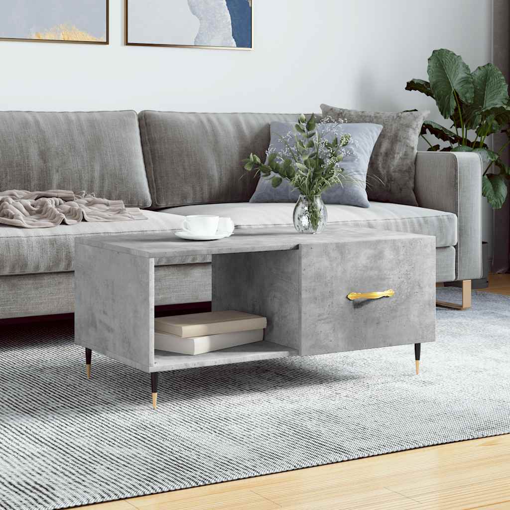 Coffee Table Concrete Grey 90x50x40 cm Engineered Wood