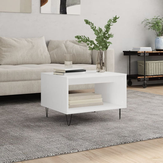 Coffee Table White 60x50x40 cm Engineered Wood
