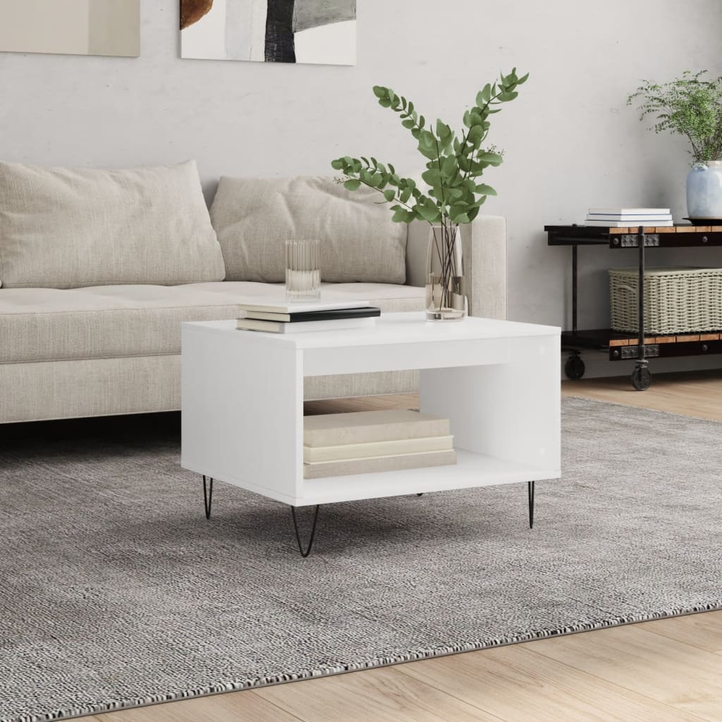 Coffee Table White 60x50x40 cm Engineered Wood