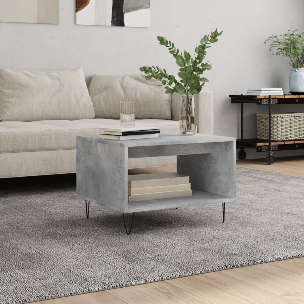 Coffee Table Concrete Grey 60x50x40 cm Engineered Wood
