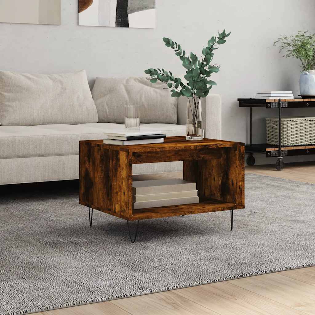 Coffee Table Smoked Oak 60x50x40 cm Engineered Wood