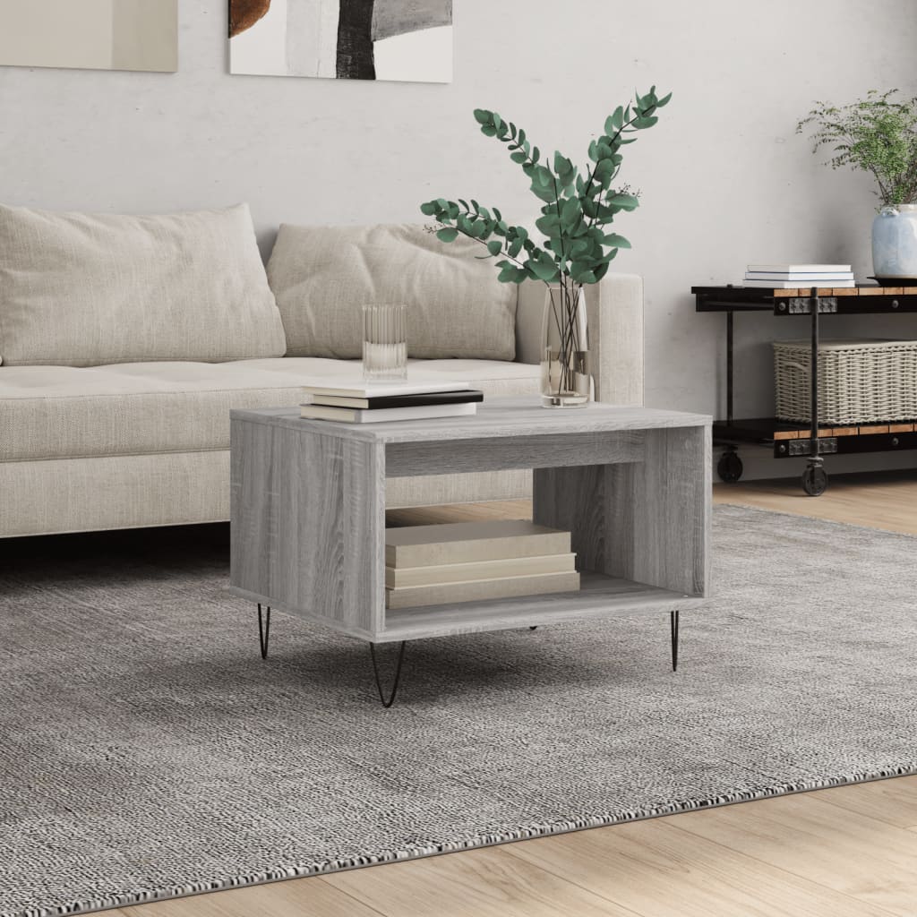 vidaXL Coffee Table Grey Sonoma 60x50x40 cm Engineered Wood