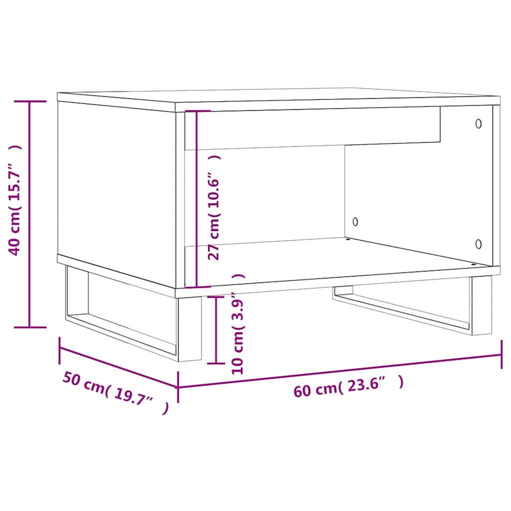 Coffee Table Grey Sonoma 60x50x40 cm Engineered Wood