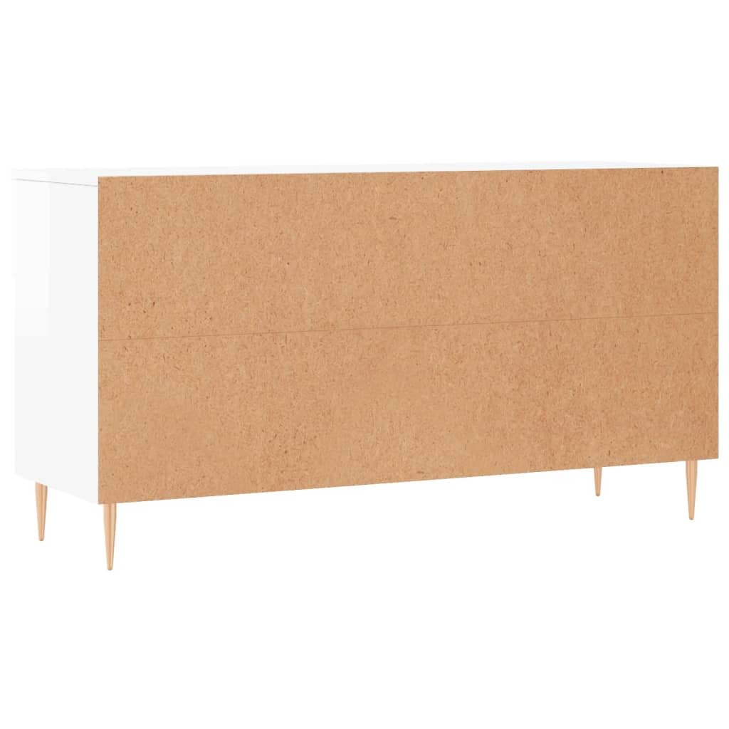 Shoe Bench High Gloss White 102x35x55 cm Engineered Wood