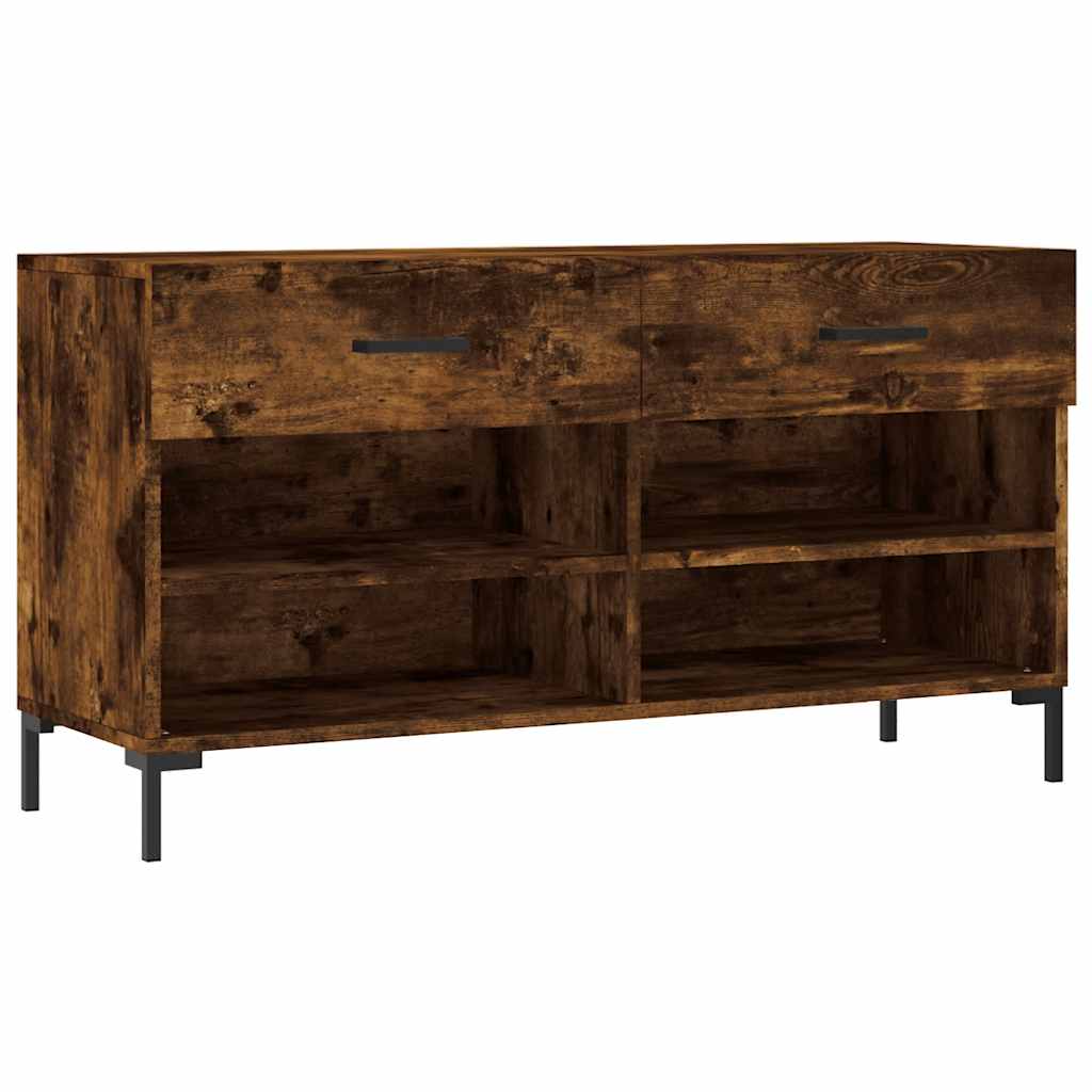 Shoe Bench Smoked Oak 102x35x55 cm Engineered Wood
