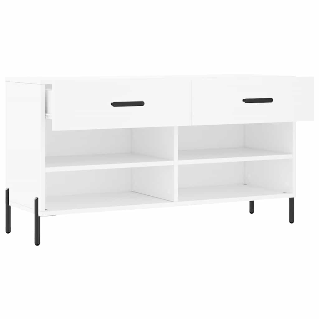 Shoe Bench White 102x35x55 cm Engineered Wood