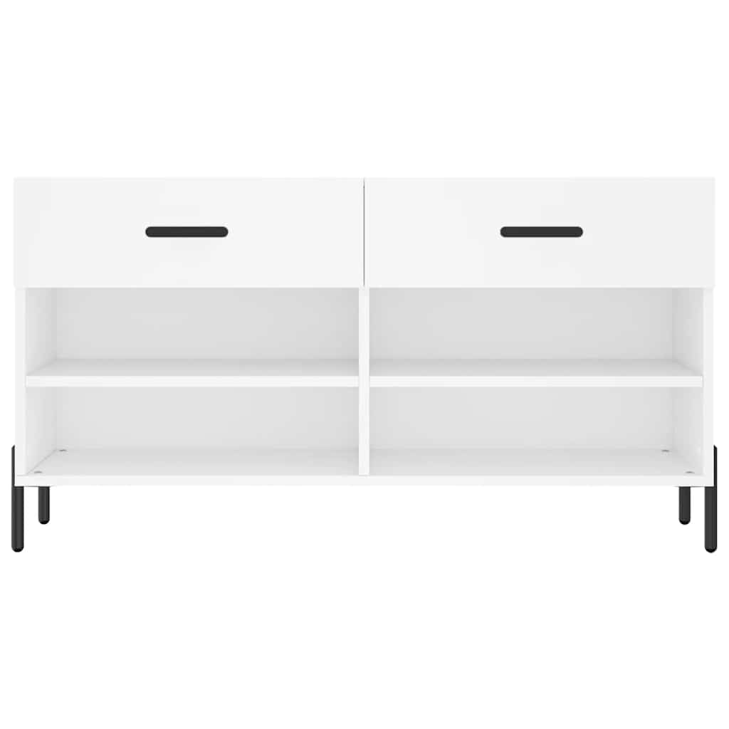 Shoe Bench White 102x35x55 cm Engineered Wood