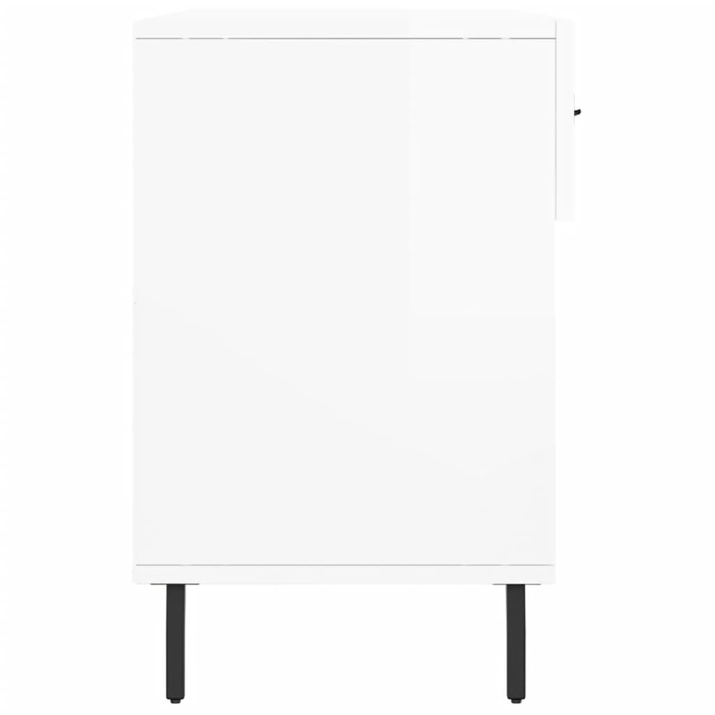 Shoe Bench High Gloss White 102x35x55 cm Engineered Wood