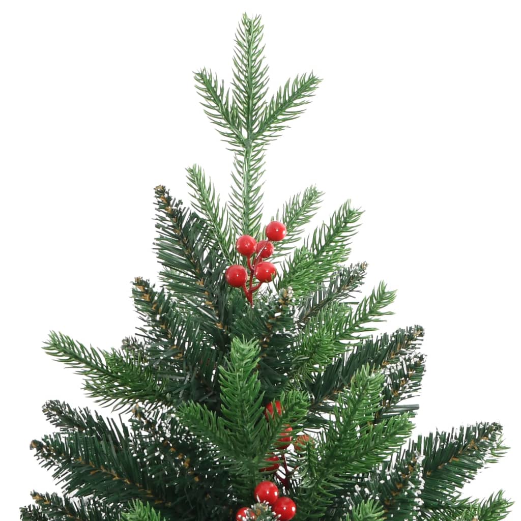 vidaXL Artificial Hinged Christmas Tree with Red Berries 150 cm
