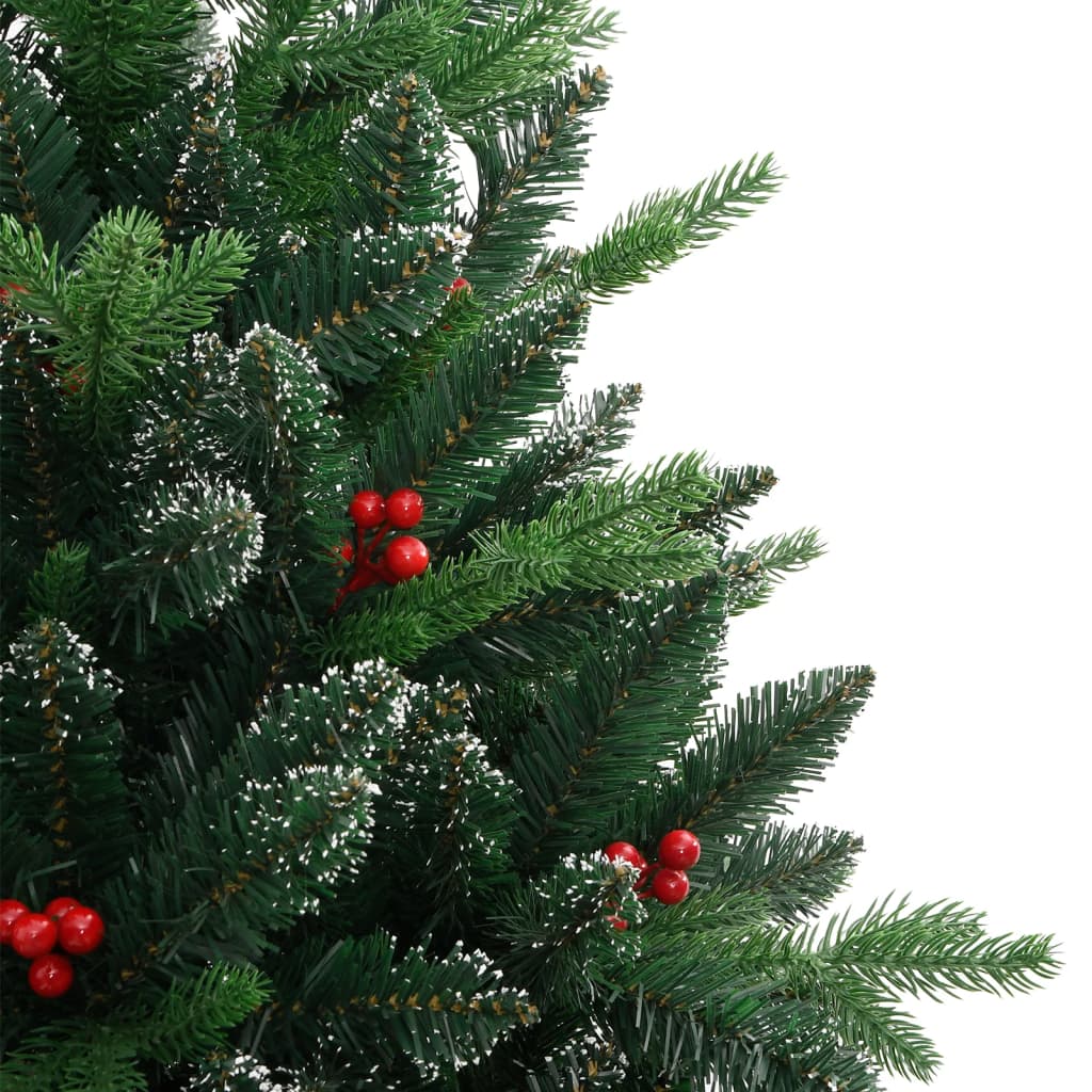 vidaXL Artificial Hinged Christmas Tree with Red Berries 240 cm