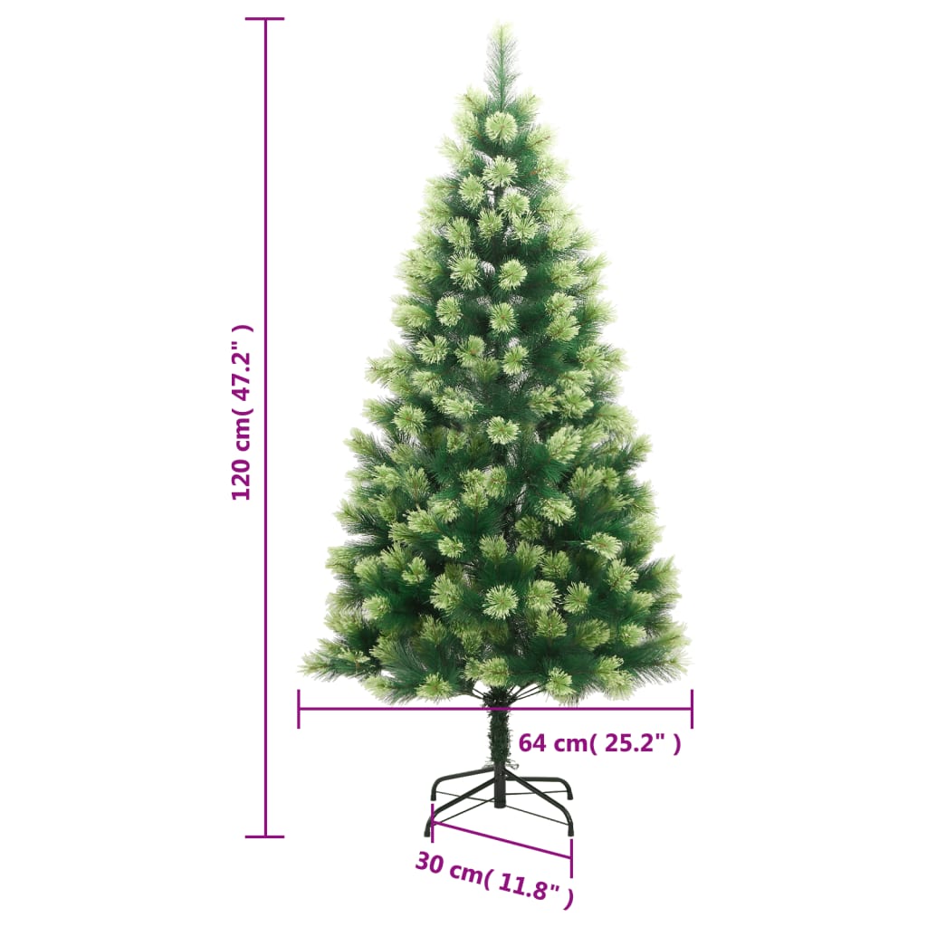 vidaXL Artificial Hinged Christmas Tree with Stand 120 cm