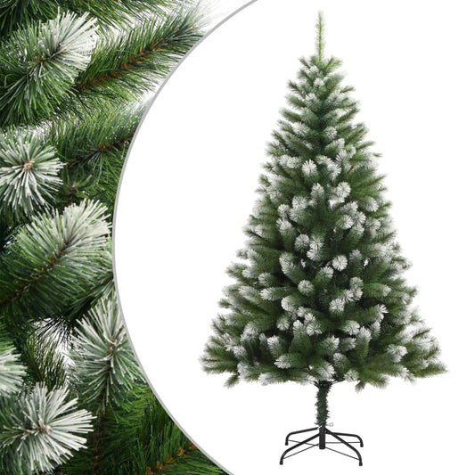 vidaXL Artificial Hinged Christmas Tree with Flocked Snow 150 cm