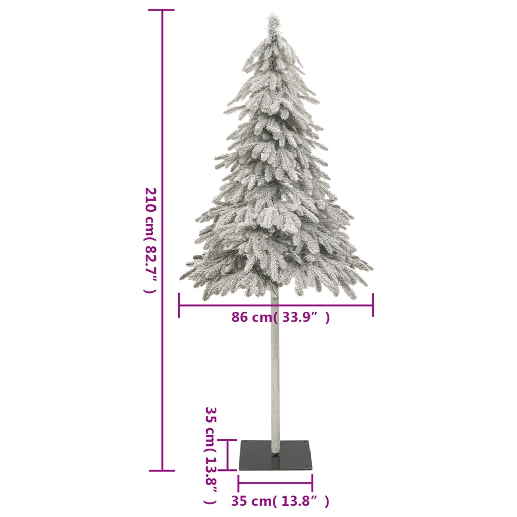 vidaXL Artificial Christmas Tree with Flocked Snow 210 cm