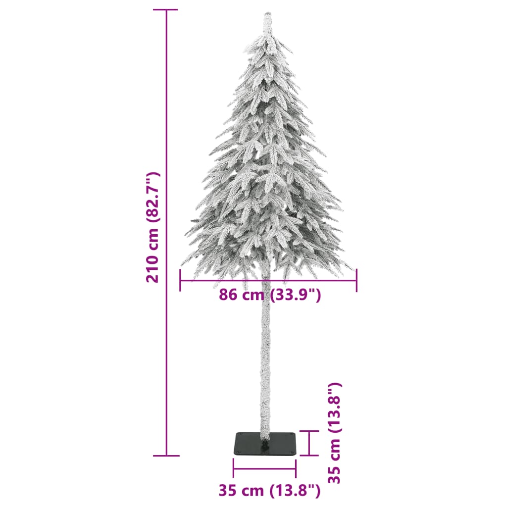 vidaXL Artificial Christmas Tree with Flocked Snow 210 cm