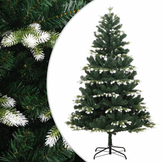 vidaXL Artificial Hinged Christmas Tree with Flocked Snow 120 cm