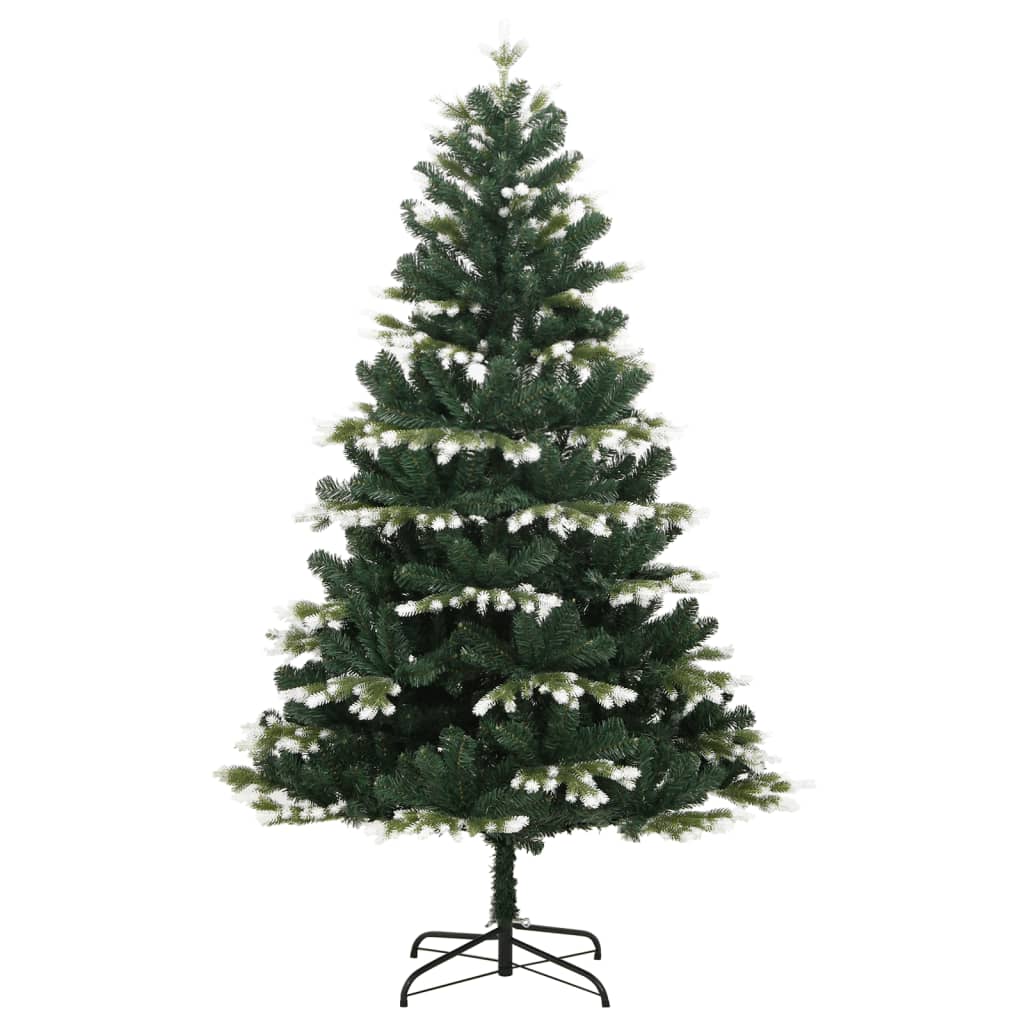 vidaXL Artificial Hinged Christmas Tree with Flocked Snow 120 cm