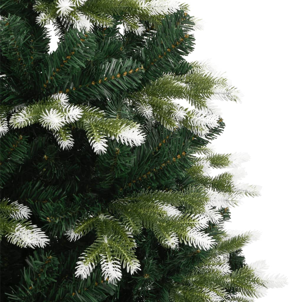 vidaXL Artificial Hinged Christmas Tree with Flocked Snow 180 cm