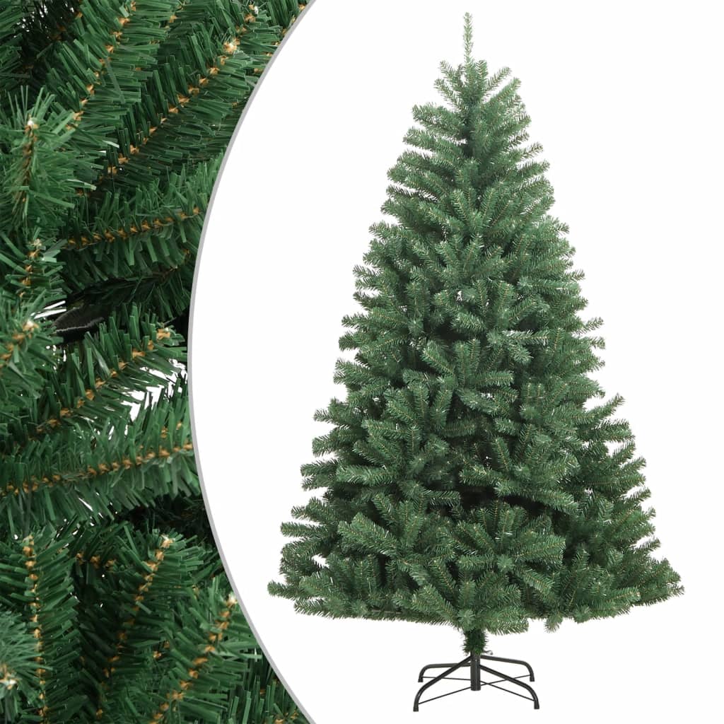 vidaXL Artificial Hinged Christmas Tree with Stand Green 180 cm