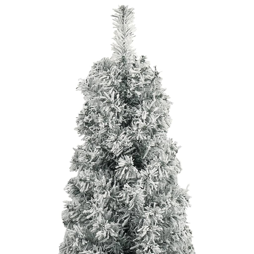 vidaXL Slim Christmas Tree with Stand and Flocked Snow 270 cm PVC