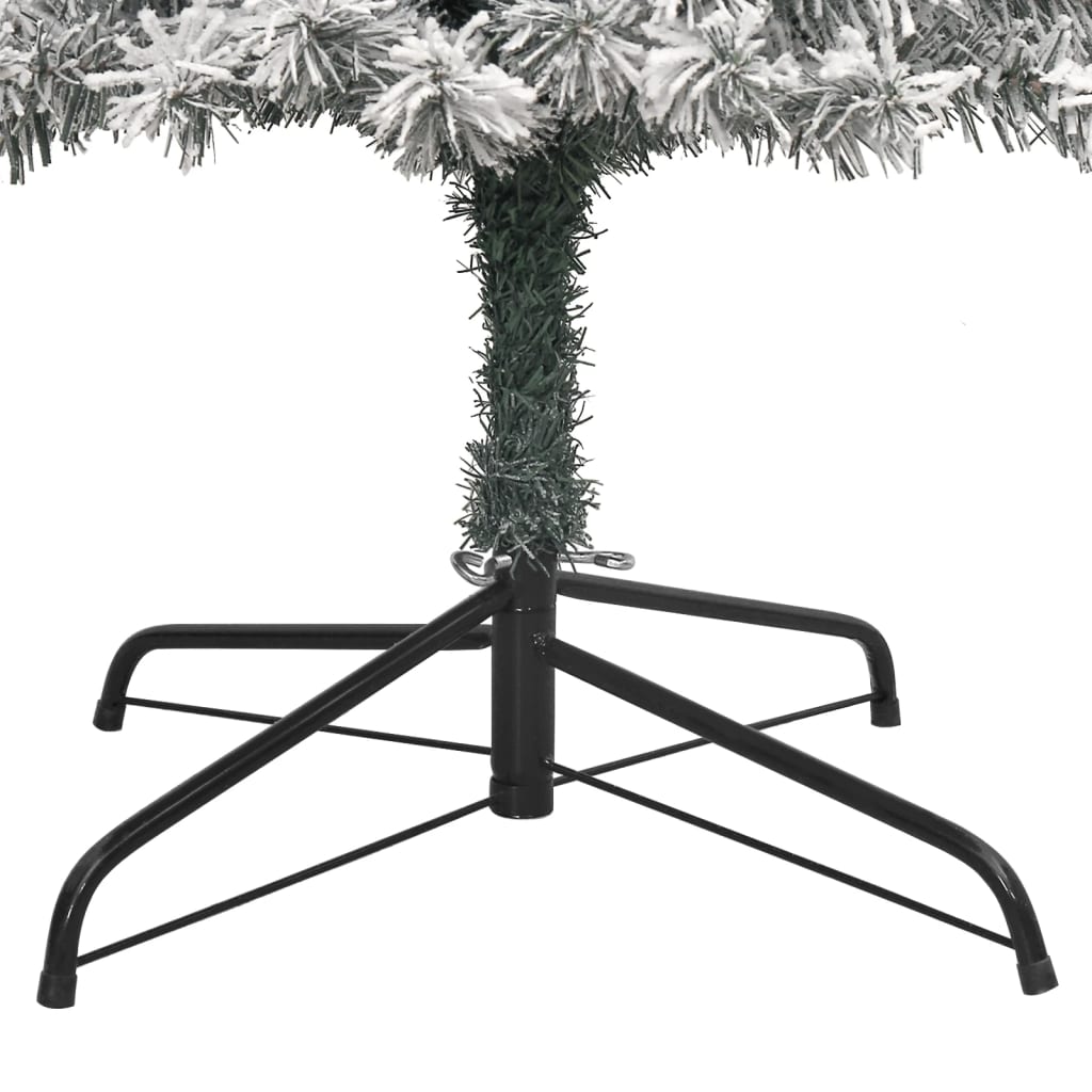 vidaXL Slim Christmas Tree with Stand and Flocked Snow 270 cm PVC