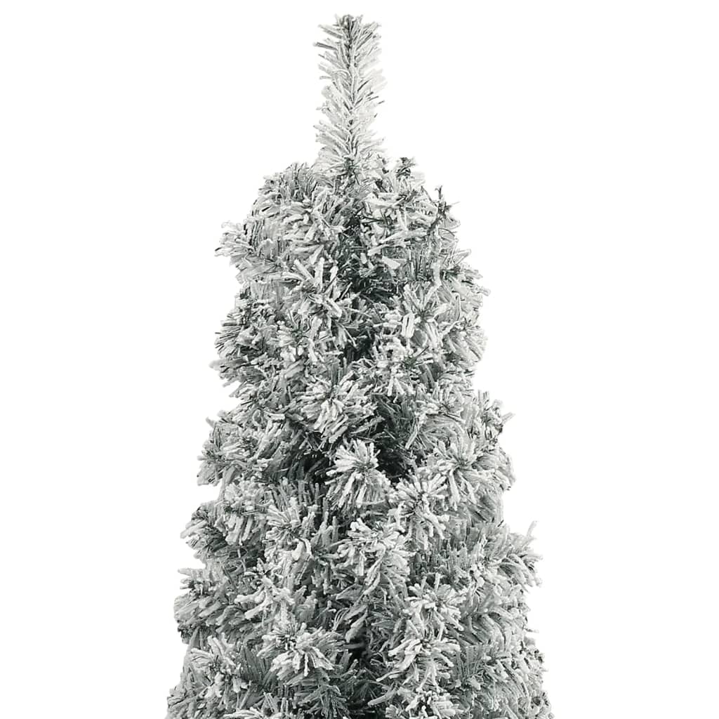 vidaXL Slim Christmas Tree with Stand and Flocked Snow 300 cm PVC