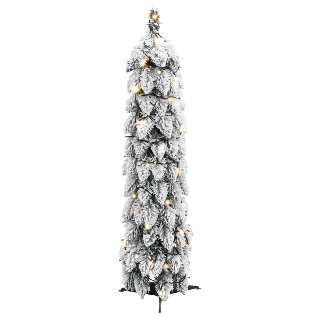 vidaXL Artificial Pre-lit Christmas Tree with 45 LEDs and Flocked Snow 90 cm