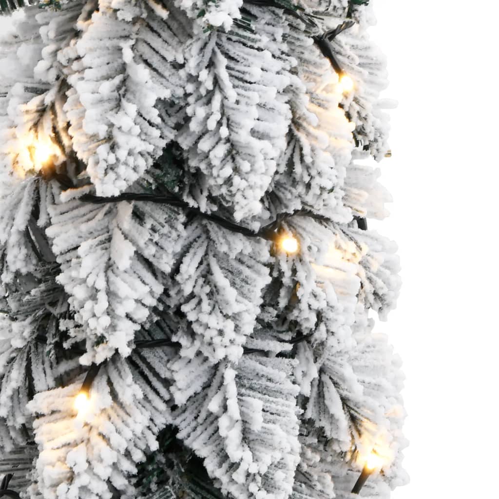 vidaXL Artificial Pre-lit Christmas Tree with 45 LEDs and Flocked Snow 90 cm