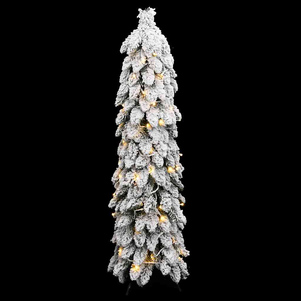 vidaXL Artificial Pre-lit Christmas Tree with 80 LEDs and Flocked Snow 150 cm