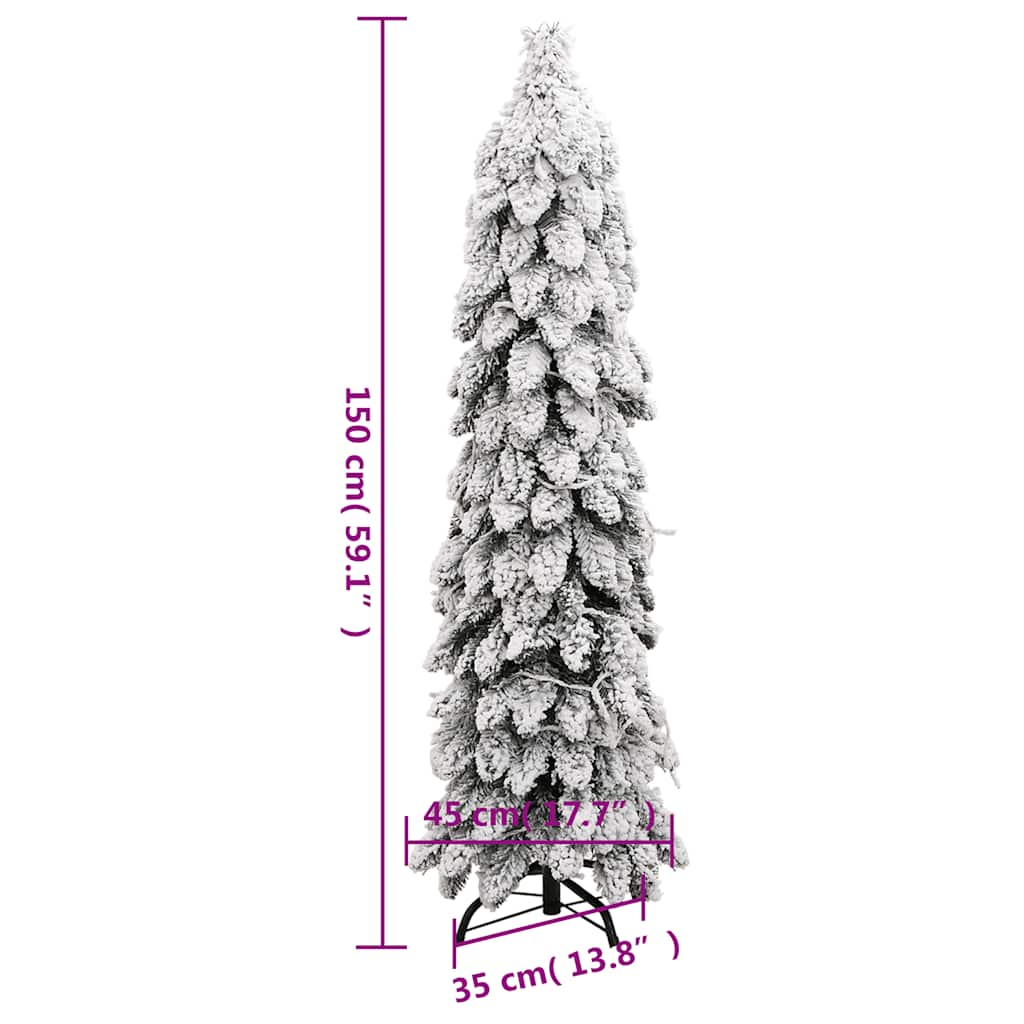 vidaXL Artificial Pre-lit Christmas Tree with 80 LEDs and Flocked Snow 150 cm