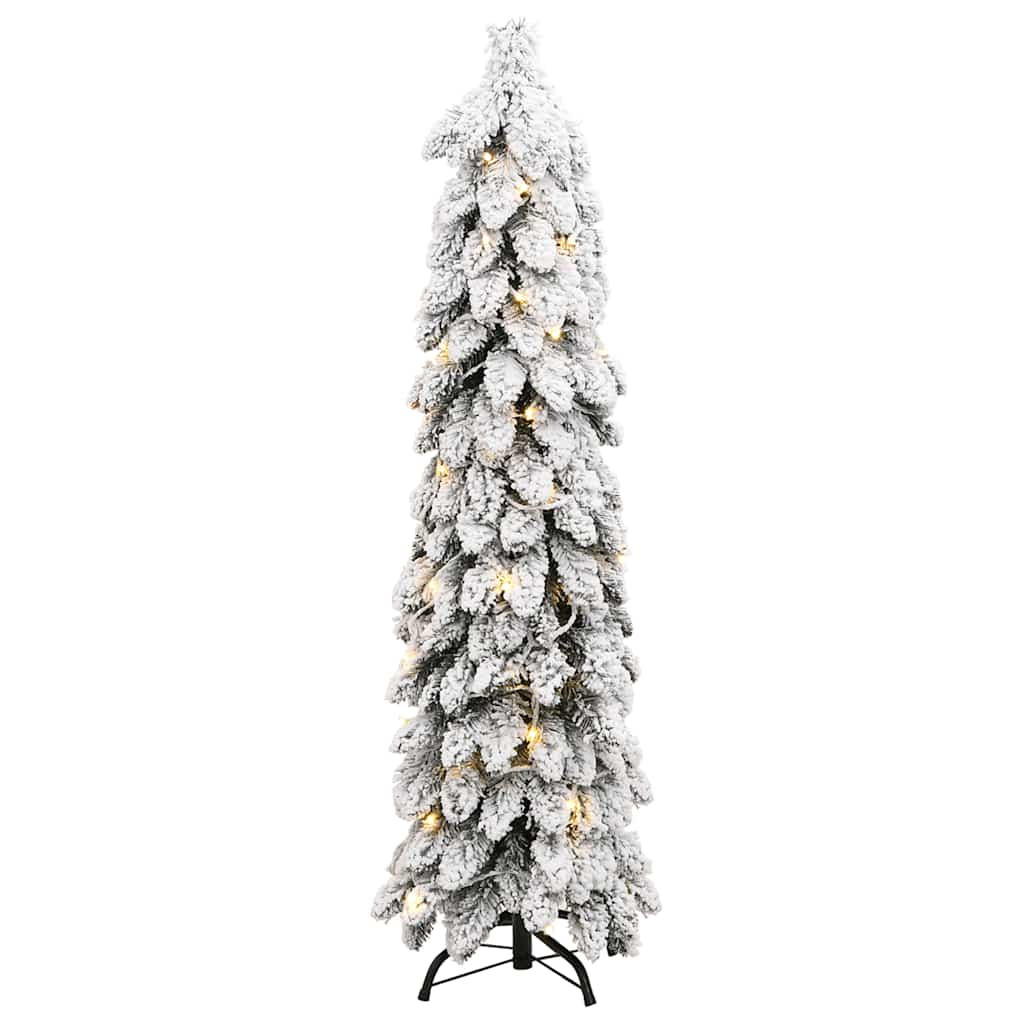 vidaXL Artificial Pre-lit Christmas Tree with 80 LEDs and Flocked Snow 150 cm