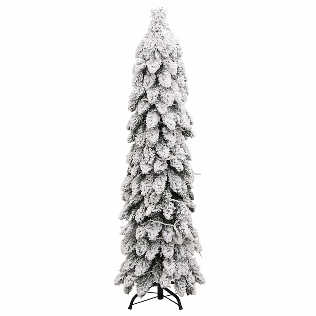 vidaXL Artificial Pre-lit Christmas Tree with 80 LEDs and Flocked Snow 150 cm