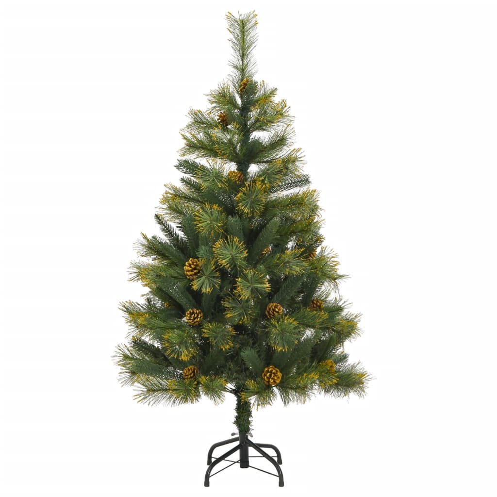 vidaXL Artificial Hinged Christmas Tree with Cones 150 cm