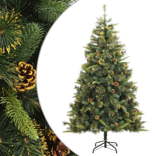 vidaXL Artificial Hinged Christmas Tree with Cones 180 cm