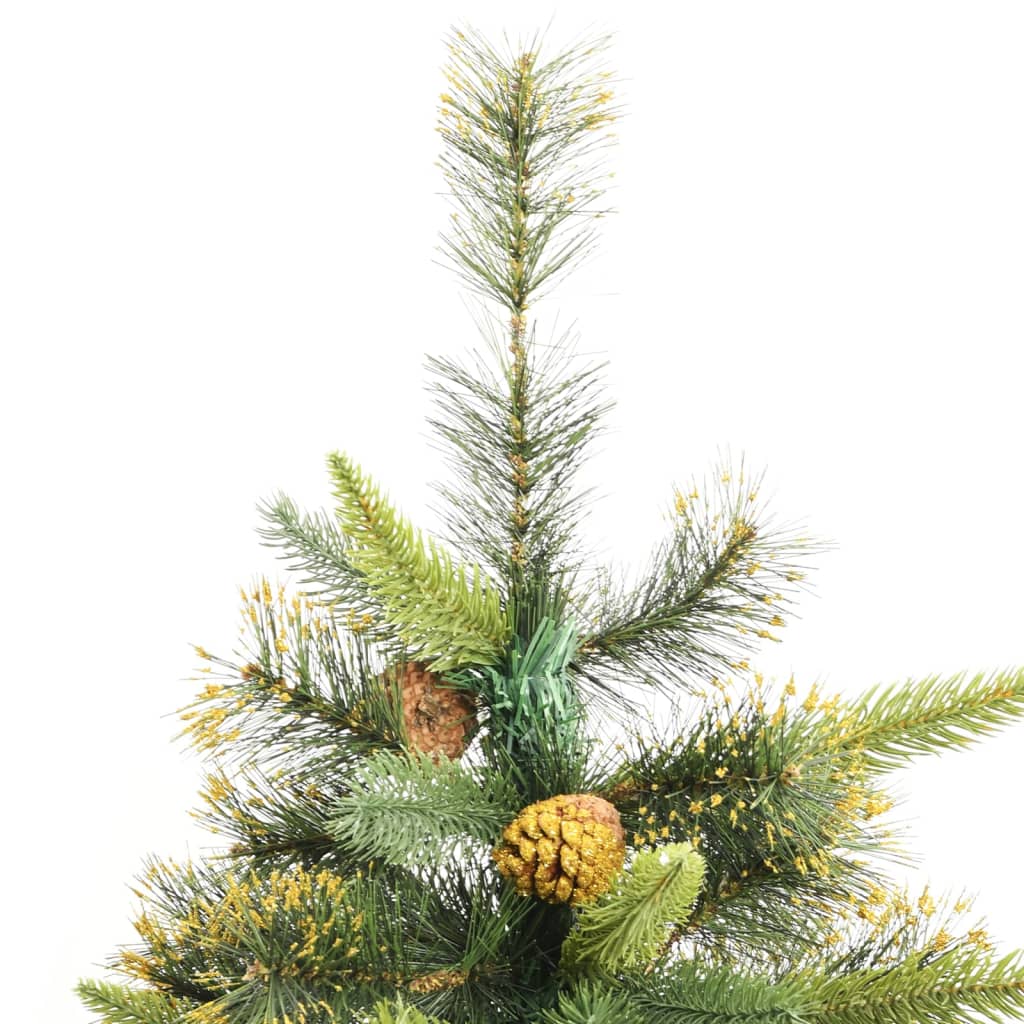 vidaXL Artificial Hinged Christmas Tree with Cones 210 cm