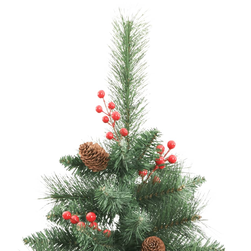 vidaXL Artificial Hinged Christmas Tree with Cones and Berries 210 cm