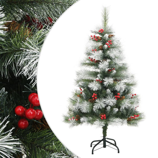 vidaXL Artificial Hinged Christmas Tree with Cones and Berries 150 cm