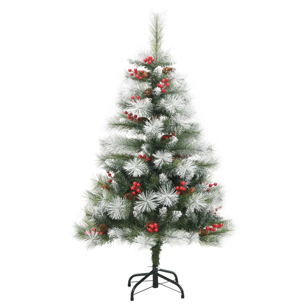 vidaXL Artificial Hinged Christmas Tree with Cones and Berries 150 cm