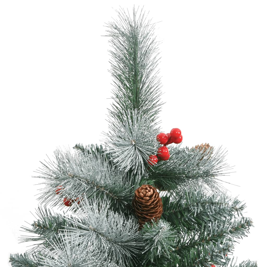 vidaXL Artificial Hinged Christmas Tree with Cones and Berries 210 cm