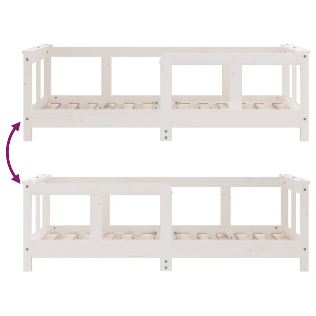 vidaXL Kids Bed Frame White 70x140 cm Solid Wood Pine