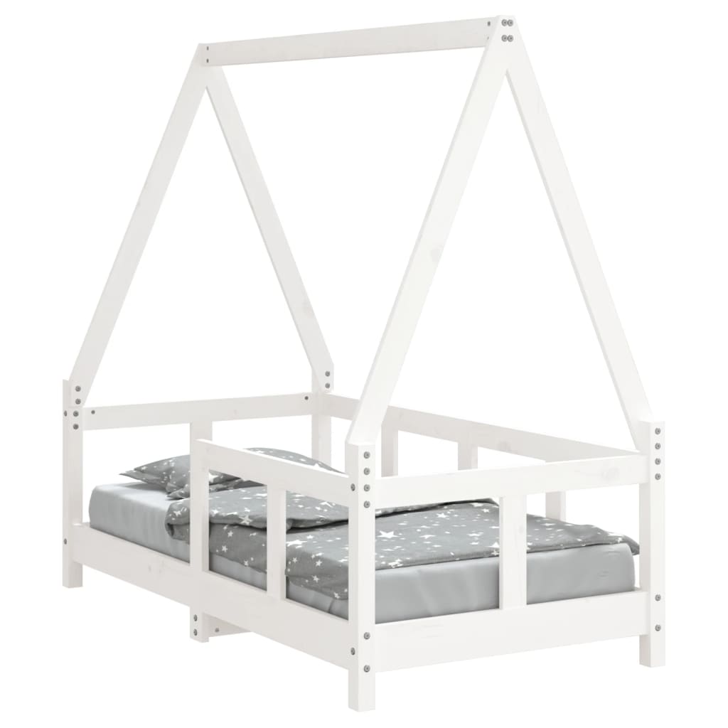 vidaXL Kids Bed Frame White 70x140 cm Solid Wood Pine