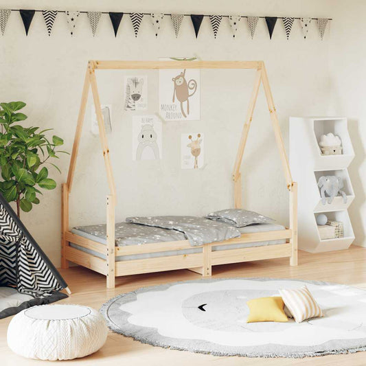 Kids Bed Frame 70x140 cm Solid Wood Pine